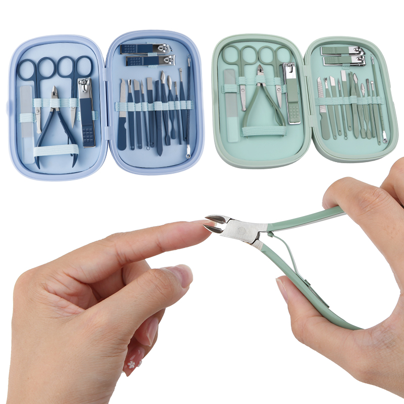 18 IN 1 Manicure Pedicure Set Stainless Steel Nail Care Tools Grooming Kit 18-in-1-manicure-pedicure-set-stainless-steel-nail-care-tools-grooming-kit